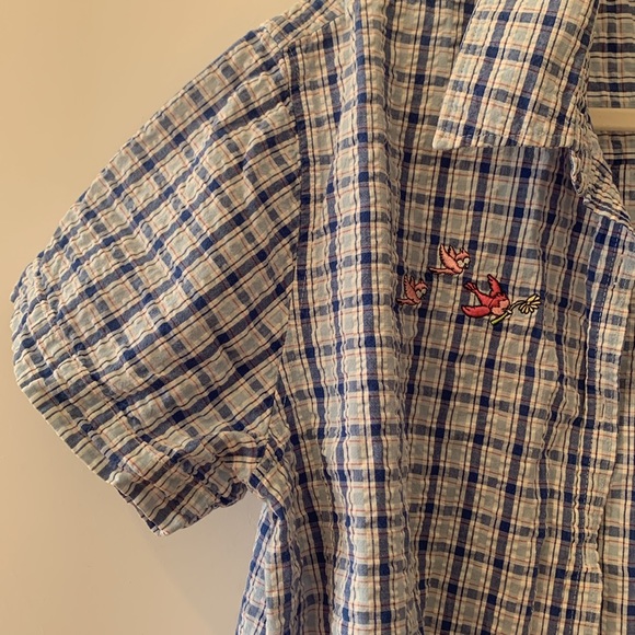 Disney XL Blue Blouse Winnie the Pooh  Button Down T-Shirt - Picture 5 of 7